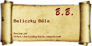 Beliczky Béla névjegykártya