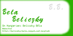 bela beliczky business card